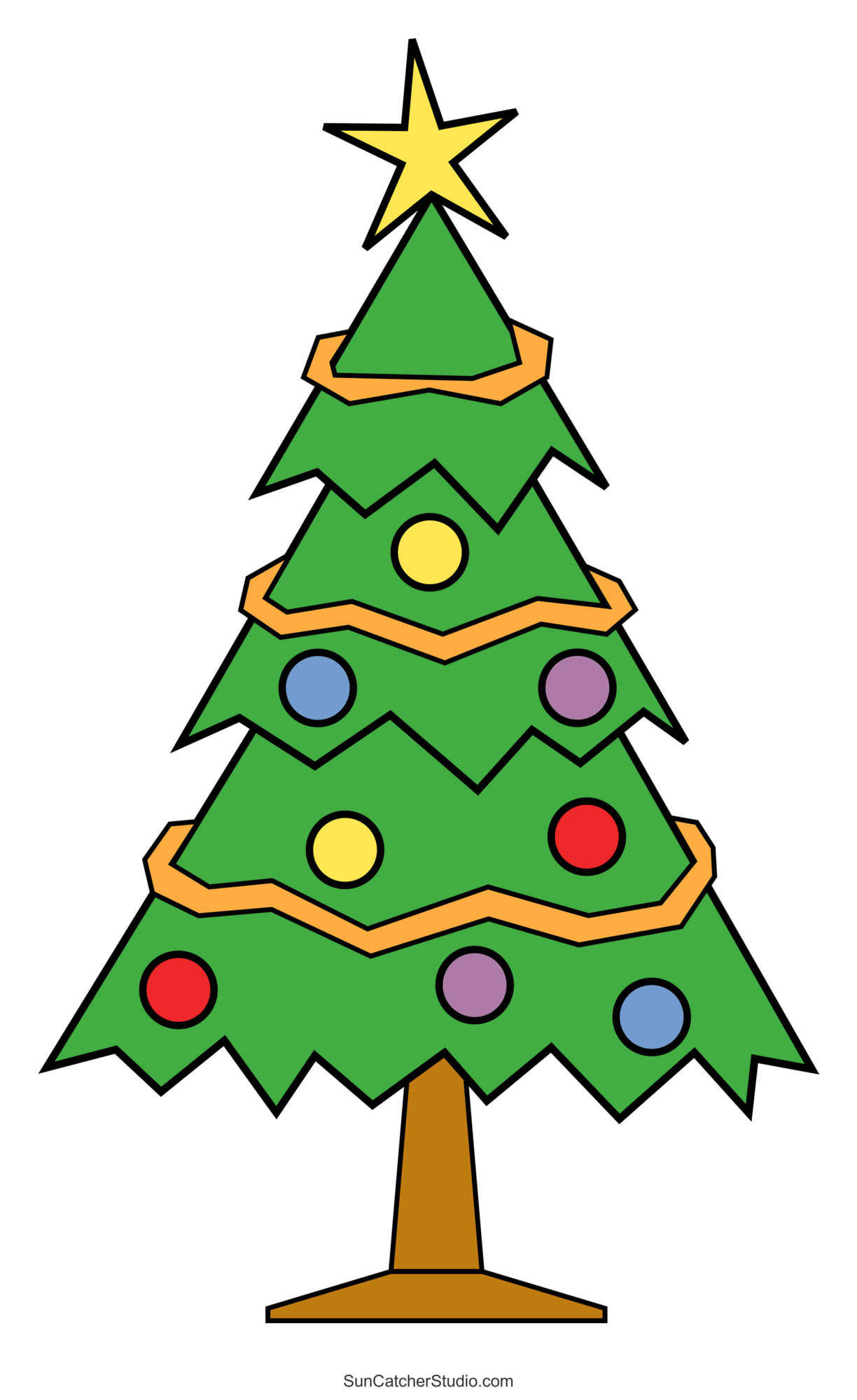 christmas tree templates and stencils (free printable patterns